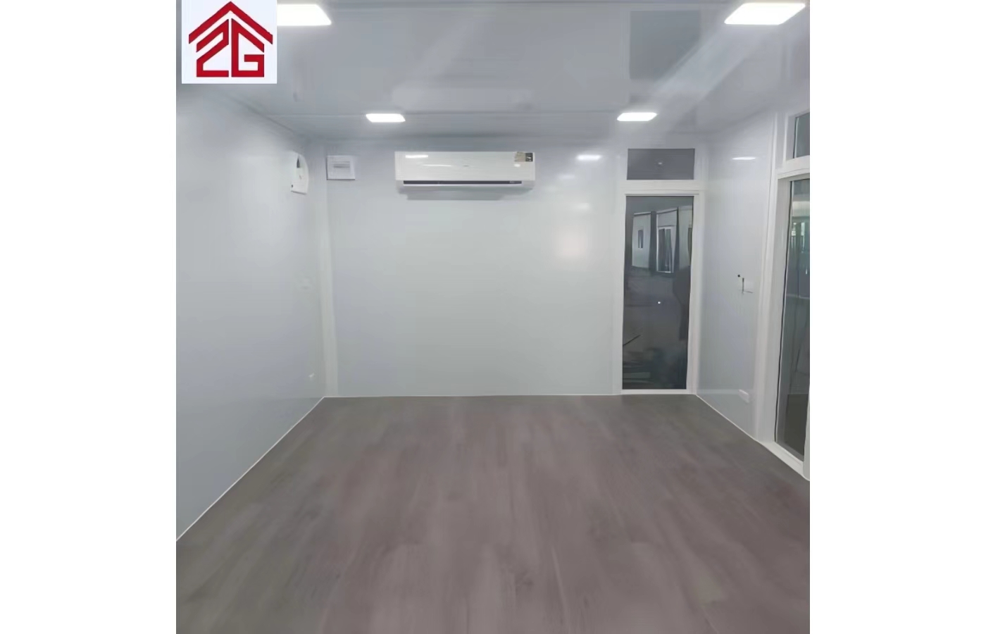 Dostosowany stały dom kontenerowy o długości 20 stóp z oknem sięgającym od podłogi do sufitu Dostosowany stały dom kontenerowy o długości 20 stóp z oknem sięgającym od podłogi do sufitu