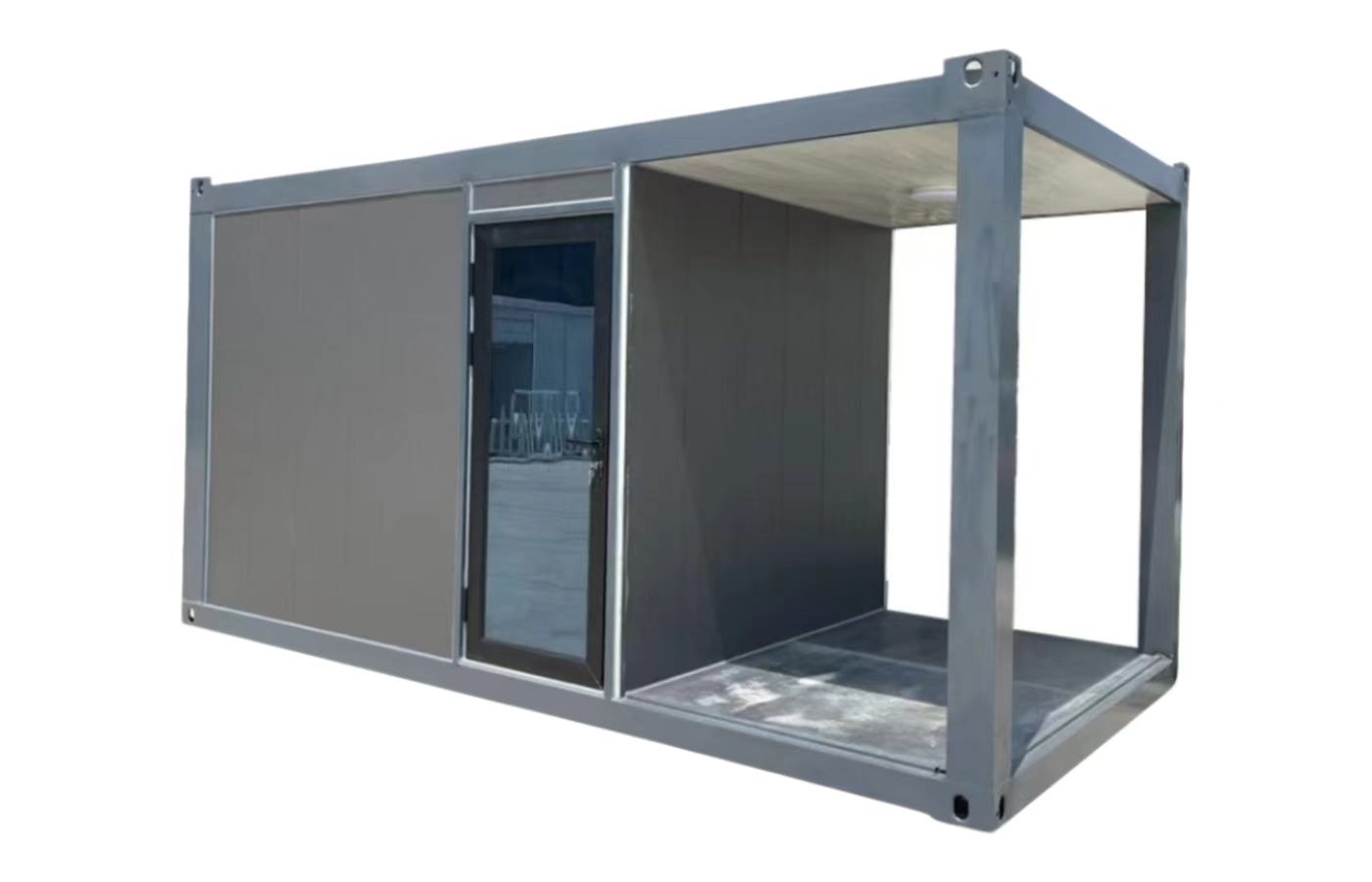 Dostosowany stały dom kontenerowy o długości 20 stóp z oknem sięgającym od podłogi do sufitu Dostosowany stały dom kontenerowy o długości 20 stóp z oknem sięgającym od podłogi do sufitu