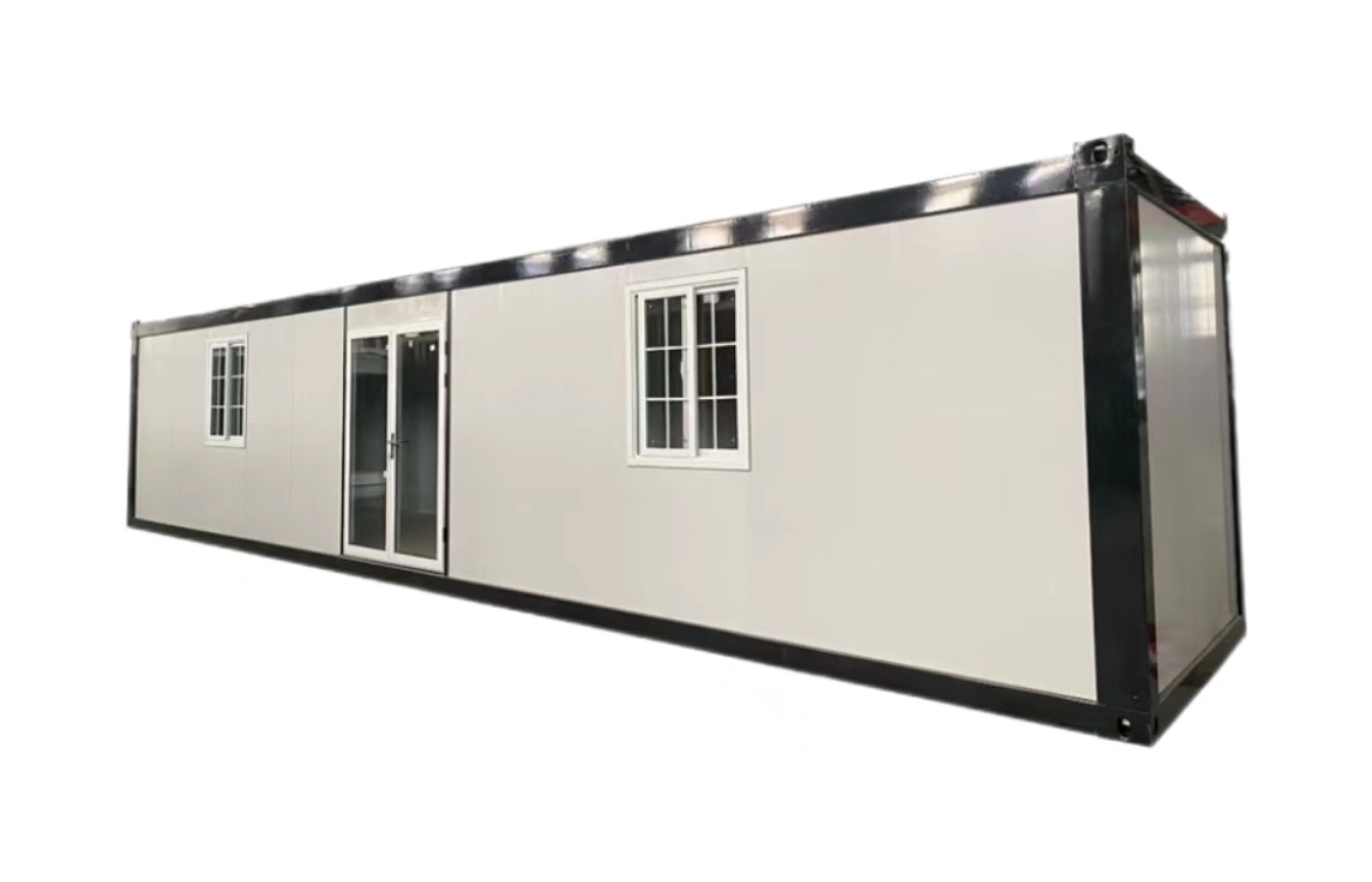 Dostosowany stały dom kontenerowy o długości 20 stóp z oknem sięgającym od podłogi do sufitu Dostosowany stały dom kontenerowy o długości 20 stóp z oknem sięgającym od podłogi do sufitu