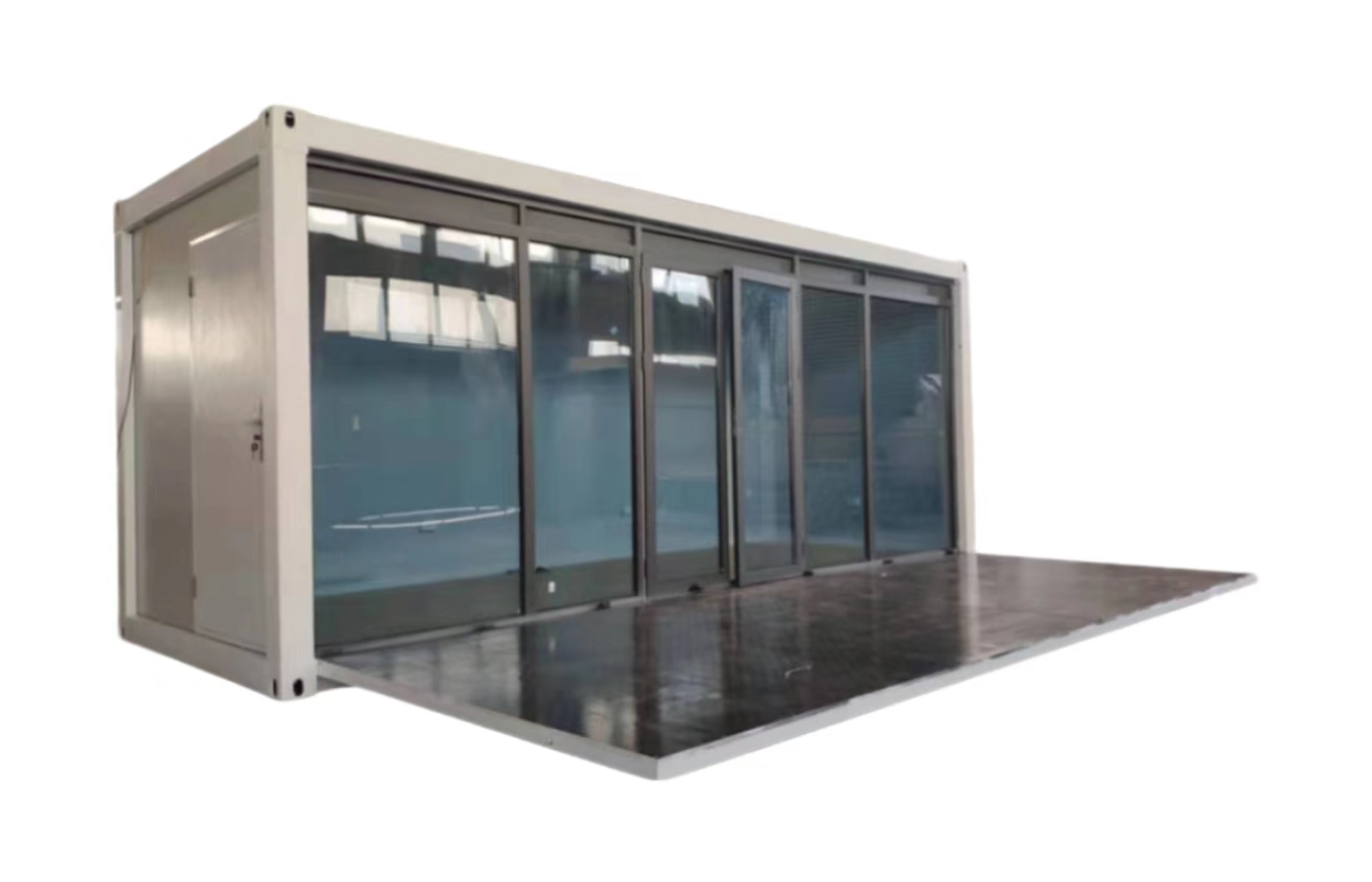 Dostosowany stały dom kontenerowy o długości 20 stóp z oknem sięgającym od podłogi do sufitu Dostosowany stały dom kontenerowy o długości 20 stóp z oknem sięgającym od podłogi do sufitu
