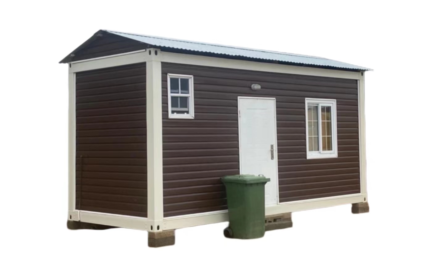 Dostosowany stały dom kontenerowy o długości 20 stóp z oknem sięgającym od podłogi do sufitu Dostosowany stały dom kontenerowy o długości 20 stóp z oknem sięgającym od podłogi do sufitu