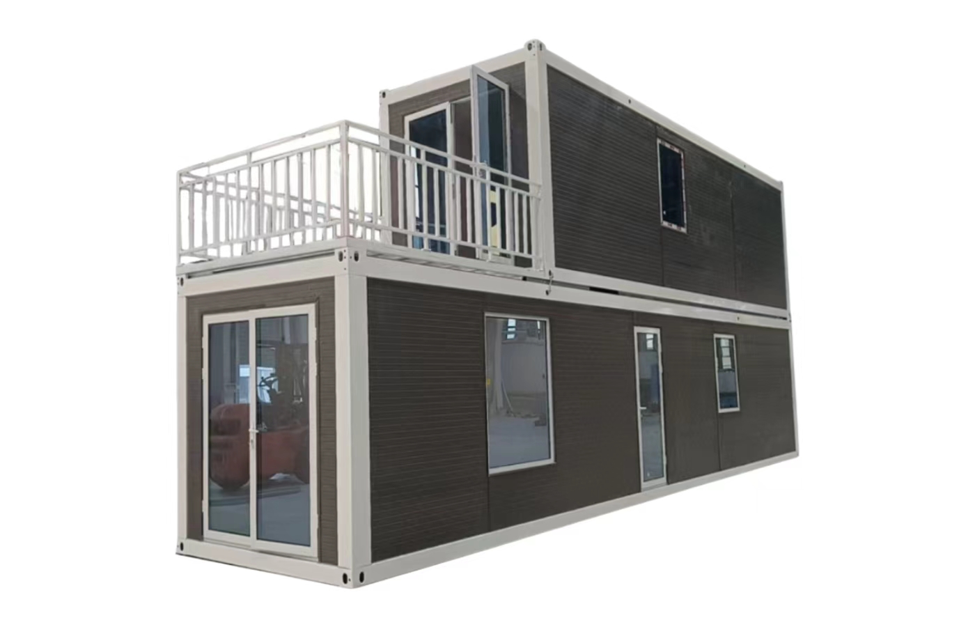 Dostosowany stały dom kontenerowy o długości 20 stóp z oknem sięgającym od podłogi do sufitu Dostosowany stały dom kontenerowy o długości 20 stóp z oknem sięgającym od podłogi do sufitu