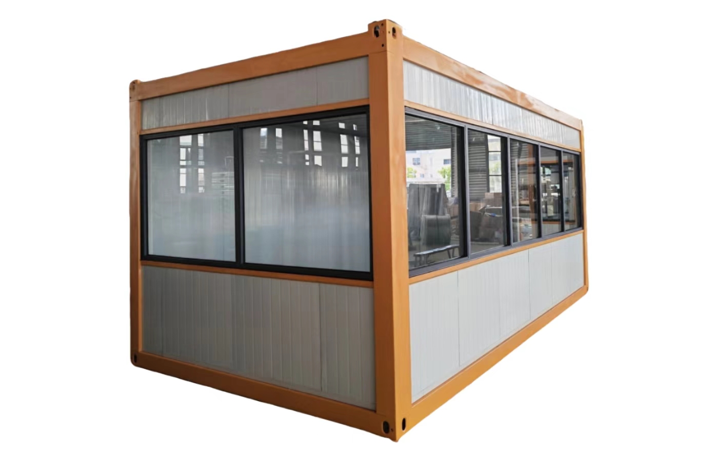 Dostosowany stały dom kontenerowy o długości 20 stóp z oknem sięgającym od podłogi do sufitu Dostosowany stały dom kontenerowy o długości 20 stóp z oknem sięgającym od podłogi do sufitu