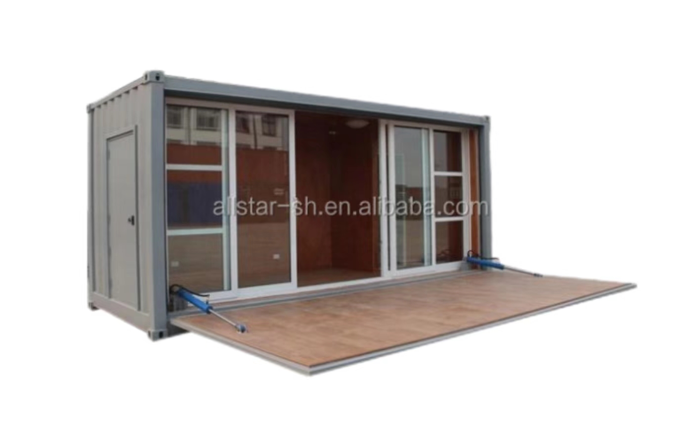 Dostosowany stały dom kontenerowy o długości 20 stóp z oknem sięgającym od podłogi do sufitu Dostosowany stały dom kontenerowy o długości 20 stóp z oknem sięgającym od podłogi do sufitu