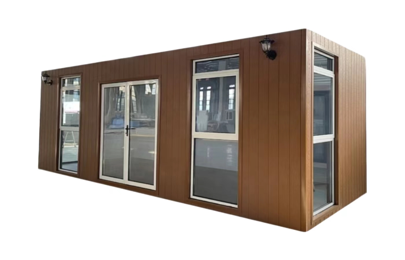 Dostosowany stały dom kontenerowy o długości 20 stóp z oknem sięgającym od podłogi do sufitu Dostosowany stały dom kontenerowy o długości 20 stóp z oknem sięgającym od podłogi do sufitu